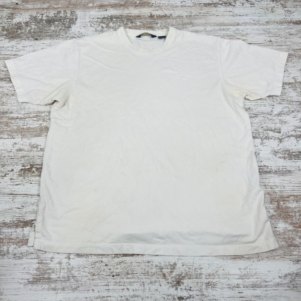 Eddie Bauer Mens Large White 100% Cotton Short Sleeve Crew Neck T-Shirt